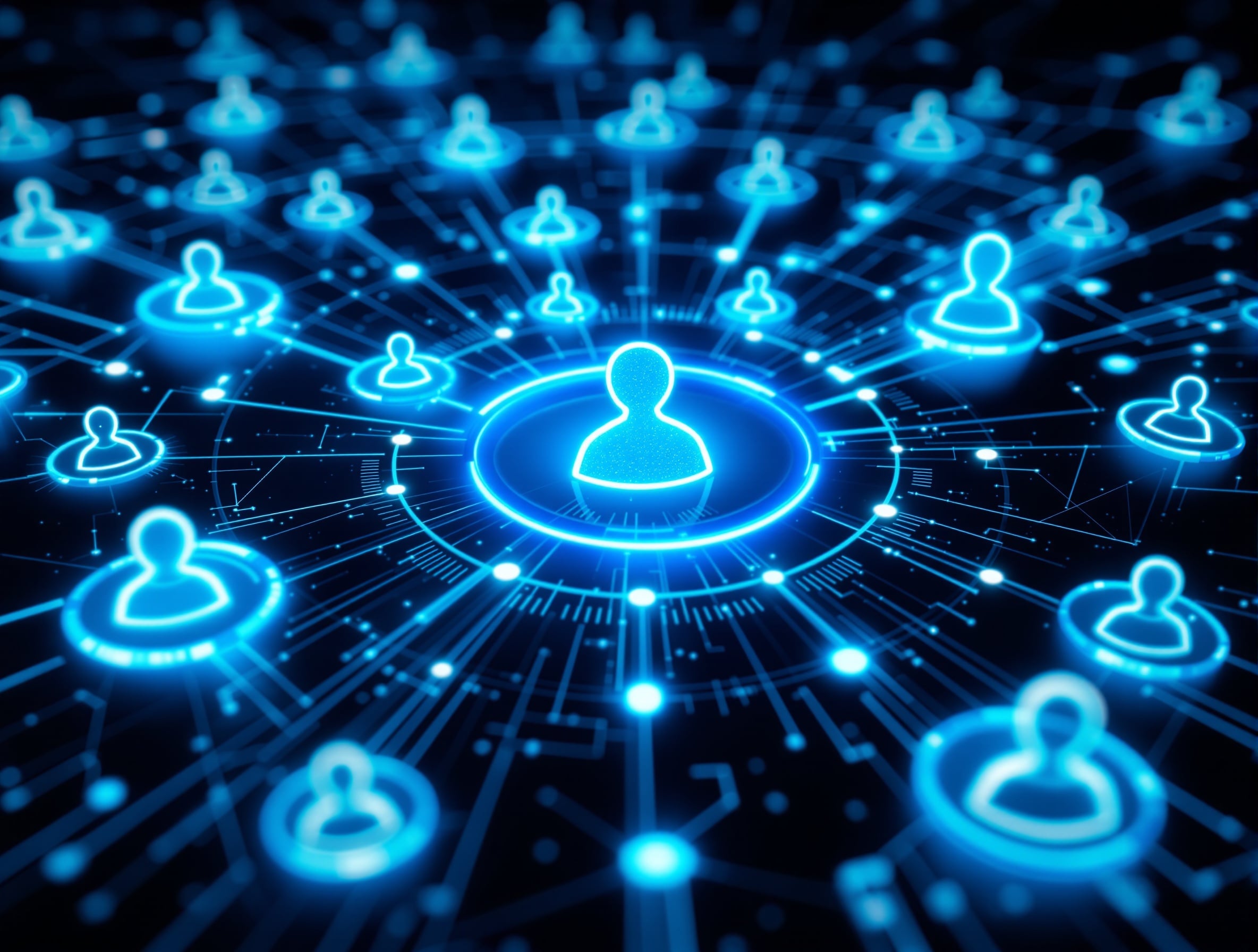 Dormant contacts being reactivated through glowing pathways with refresh motif